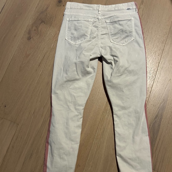 MOTHER The Looker Ankle Fray Ivory Rose Jeans Size 27 Trendy! - Picture 5 of 5